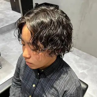 パーマ メンズ レイヤー×ブリーチ ×エクステ💫ひかるのヘアスタイル
