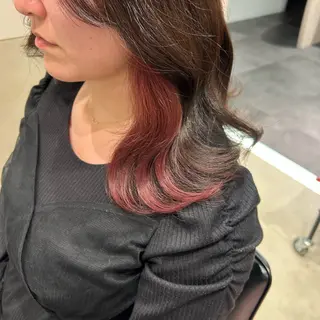 セミロング カラー ヘアアレンジ mai🍑暖色カラー /レイヤー💖のヘアスタイル