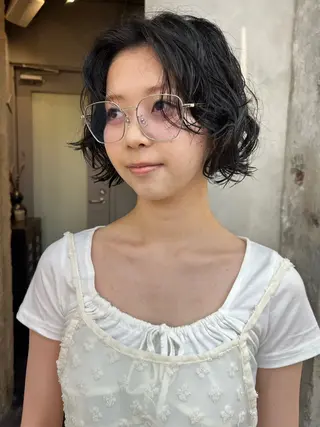 ミディアム カラー パーマ 圧倒的デザイン力 店長🎨RENAのヘアスタイル