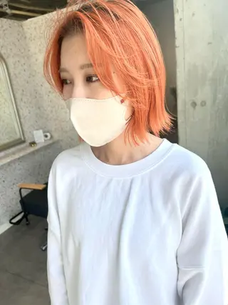 ショート カラー ヘアアレンジ lani ブリーチ /ダブルカラーのヘアスタイル