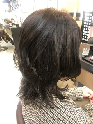 セミロング カラー パーマ ヘアアレンジ リリー /Men's/パーマのヘアスタイル