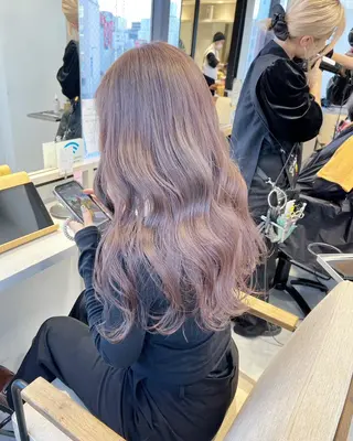ロング カラー kanta 梅田 韓国ハイトーンのヘアスタイル