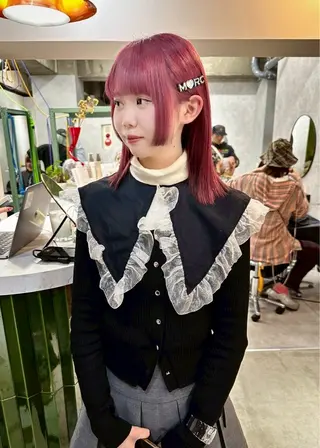 セミロング ホワイトカラー/梅田 デザインカラー/しんのヘアスタイル