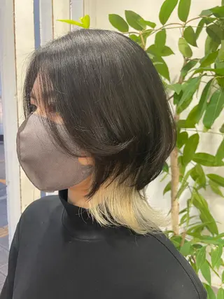ミディアム カラー 【店長】インナー指名 No.1戸塚優思のヘアスタイル