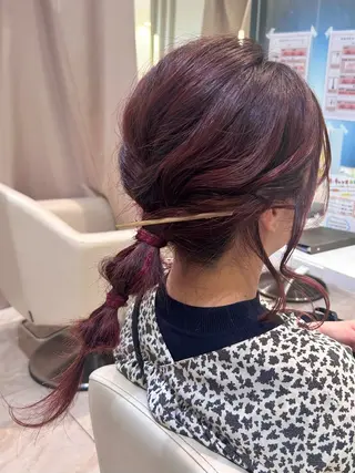 セミロング ヘアアレンジ はるか/透明感カラー /ヘアアレンジ🤍のヘアスタイル
