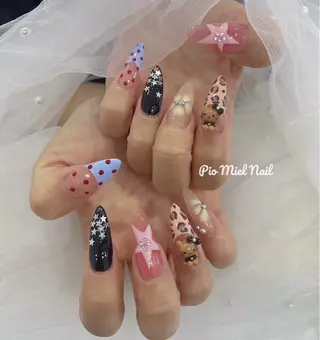 ミディアム HANA 長さだしのネイルデザイン