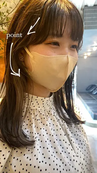 ミディアム カラー 砂原 ひよりのヘアスタイル