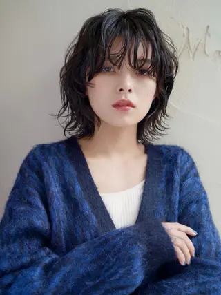 ミディアム パーマ Kingdom元町店所属・ヘアメイク金坂 /カットカラー/のヘアスタイル