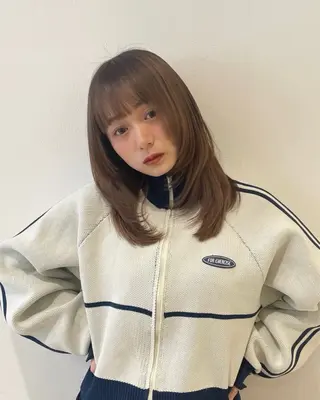 ミディアム 映える顔まわり/前髪 特化 💗 ユキマのヘアスタイル
