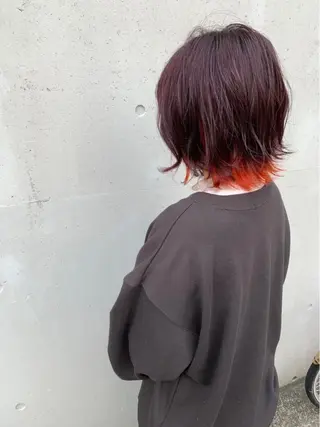 ショート カラー ニュアンスパーマ/ レイヤー/茶屋町のヘアスタイル