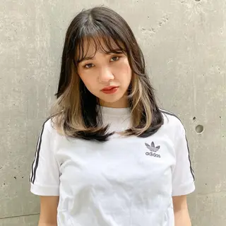 セミロング カラー ハッシュカット/艶感 カラー/ユウキ✨のヘアスタイル