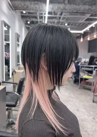 ロング るかハイトーンピンク カラー/プルエクステのヘアスタイル