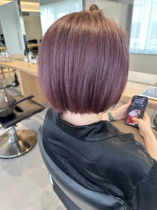 ショート カラー ヘアアレンジ オリーブ透明感カラー 表参道/MIKUのヘアスタイル