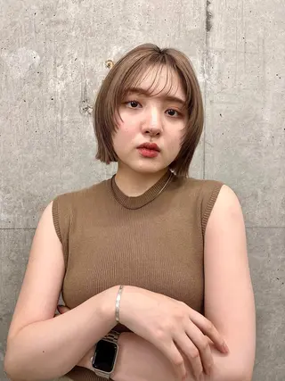 カラー ひなこ♡縮毛矯正/ 艶カラー🤍透明感のヘアスタイル