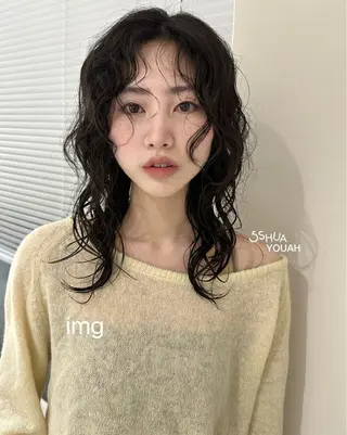 ミディアム パーマ SERINA🎀/パ ーマモデル募集中🫧のヘアスタイル