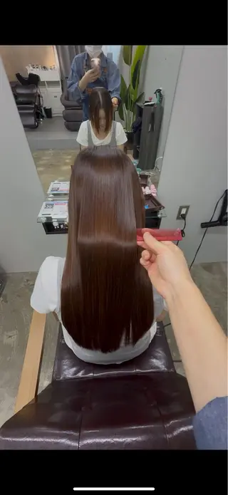 ロング Dice 岡本所属・コテ巻き風 デジタルパーマ 拓海のヘアスタイル