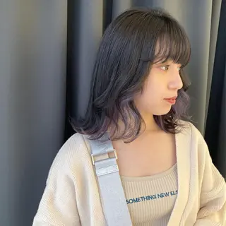ミディアム カラー ORIKA 美容室のヘアスタイル