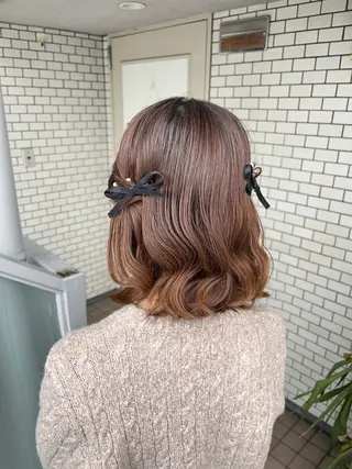 ミディアム 参列♡デートゆるふわ ヘアメイク🎀みゆうのヘアスタイル