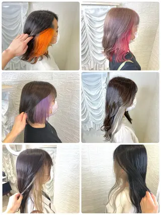 セミロング カラー 六反 仁哉のヘアスタイル