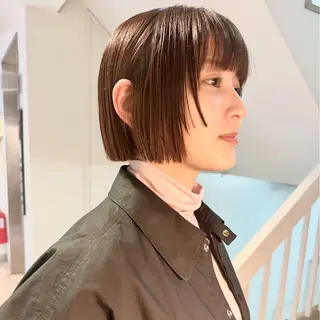 ショート 🤎ono/ 切りっぱなしボブ🤎のヘアスタイル