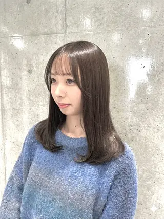 セミロング カラー 【こっくりカラー】 🤎Umi‪🤎のヘアスタイル