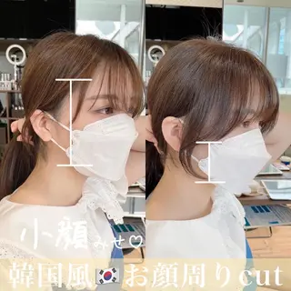 セミロング カラー 本格韓国ヘア🇰🇷 【uni】キューさんのヘアスタイル