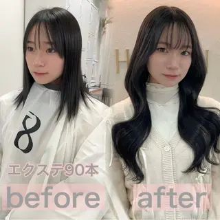 ロング カラー MOE🐈‍⬛🎀 エクステ/ワンホンのヘアスタイル