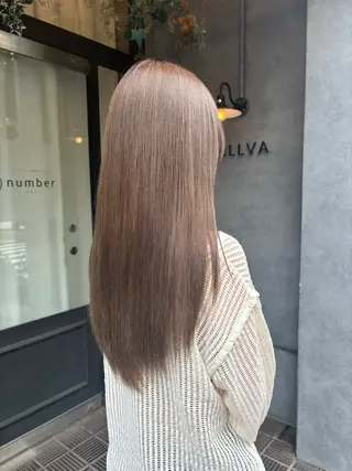 ロング カラー ケアブリーチ🥣 縮毛矯正Ryokoのヘアスタイル