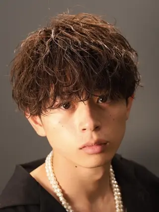 ミディアム パーマ メンズ メンズ特化/パーマ 職人/ひかるのヘアスタイル