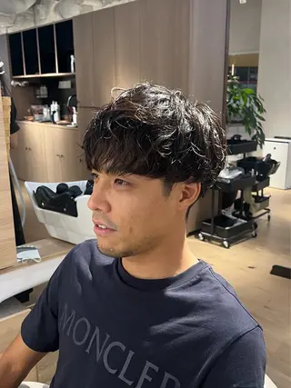 ショート パーマ メンズ 梅田茶屋町メンズ 専門美容師 山元一平のヘアスタイル