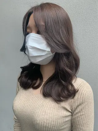 セミロング カラー 矢野 晃平のヘアスタイル