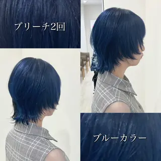 ショート カラー 雅/ダブルカラー/ 白髪ぼかしハイライトのヘアスタイル