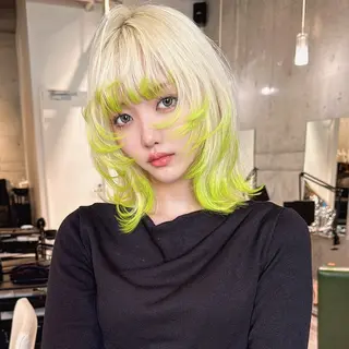 ミディアム カラー ヘアアレンジ メンズ 名古屋ハイトーン/ 🐶ブリーチ専門店のヘアスタイル