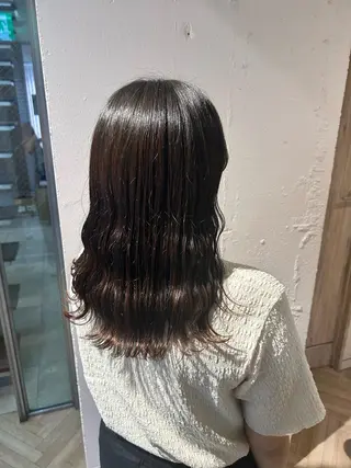 セミロング ♛︎ きっか ♛︎ ヘアアレンジ🩵のヘアスタイル