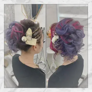 セミロング ヘアアレンジ ヘアセット/着付け 𓇼 まつもと𓇼のその他イメージ