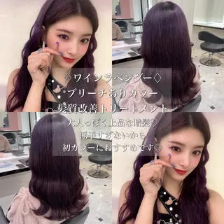 ロング カラー 韓国風艶髪🎀 暖色カラー🤍のヘアスタイル