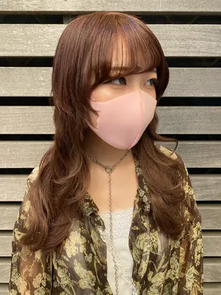 ミディアム レイヤーウルフ エクステ磯部のヘアスタイル