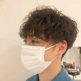 ミディアム パーマ メンズ 🐠寒色系×パーマ 櫻井　麿偉🐏のヘアスタイル