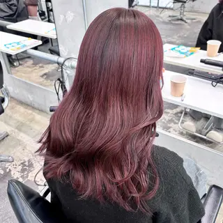セミロング カラー ヘアアレンジ 🎀モテ暖色× エクステ🎀あかりのヘアスタイル