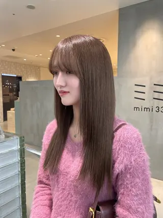 セミロング カット×ブリーチカ ラー‪/yuNa🩶のヘアスタイル