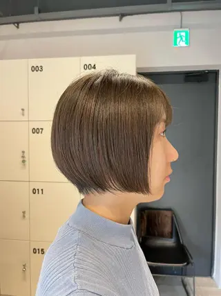 ショート カラー うる艶カラー/恵比寿 ベージュ/丸山陽平のヘアスタイル