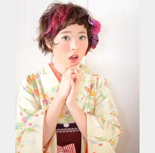 ショート カラー ヘアアレンジ デザインカラー /aiのヘアスタイル
