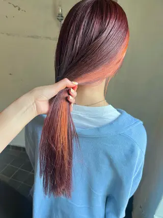 ロング カラー 暖色カラー/ブリーチ /かしむらゆうかのヘアスタイル
