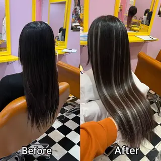 ロング シール＋ちび編み込み エクステ梅田🐨のヘアスタイル