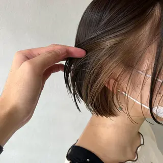 ショート カラー ボブ/マンツーマン ミヒラケイタのヘアスタイル