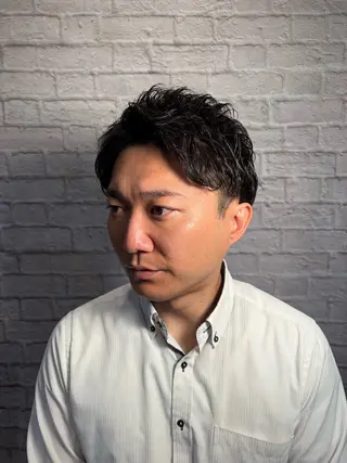 ショート パーマ ヘアアレンジ メンズ キッズ メンズカット/パーマ 山崎航平💈のヘアスタイル