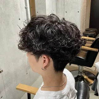 ショート パーマ メンズ 中崎町メンズパーマ/ シャドウ/山下拓実のヘアスタイル