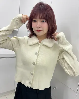 セミロング カラー 透明感カラー 💞みどりのヘアスタイル