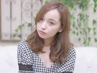 セミロング カラー 柳澤 興輝のヘアスタイル