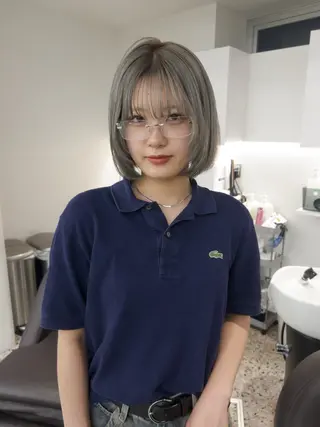 ミディアム カラー ハルカ 透明感カラー 美髪縮毛矯正🥣のヘアスタイル